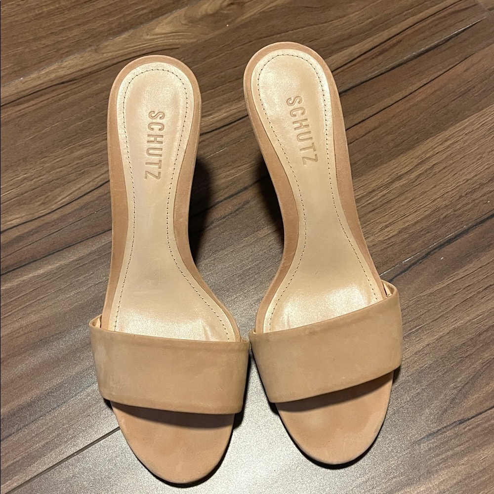 SCHUTZ Beige Slide Sandals
